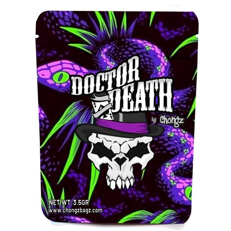 Dr Death Purple Snake Mylar bag