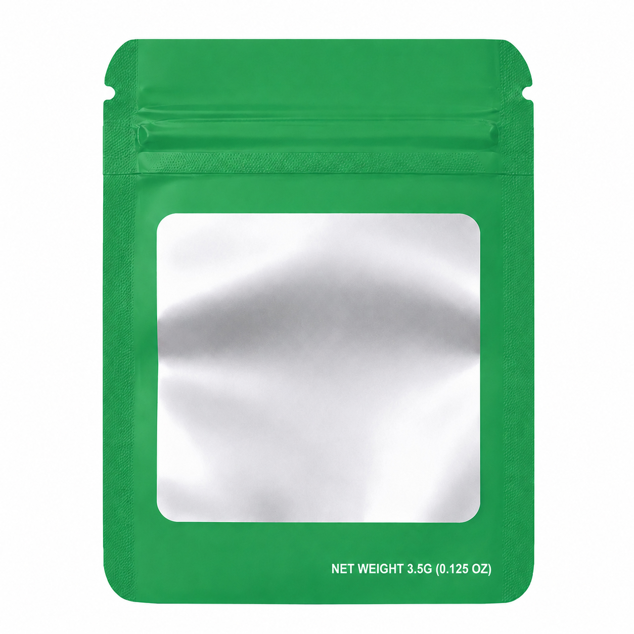Plain Green — Square Window Mylar bag