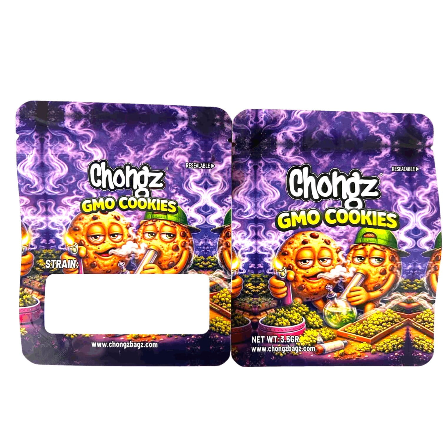 OG Cookies Chongz Mylar Bag, front and back